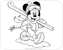 Top 20 winter coloring pages for kids: Mickey Mouse Winter Coloring Pages Disneyclips Com