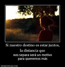 Si Nuestro Destino Es Estar Juntos La Distancia Que Nos Separa Sera Un Motivo Para Querernos Mas Ser Feliz Movie Posters Reading