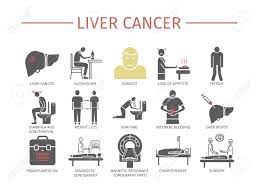 The liver cancer is the tumor forms in the liver and affects all the primary function of the liver. Liver Cancer Symptoms Causes Flat Icons Set Vector Signs For Royalty Free Cliparts Vectors And Stock Illustration Image 94374613