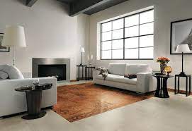 Unique flooring ideas to transform your living room! Brown White Modern Living Room Tiled Floor Living Room Tiles Living Room Design Decor Floor Tile Design