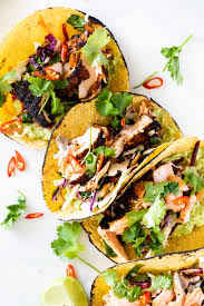 It's made with small pineapple and avocado chunks, finely chopped red onion and red bell pepper. Blackened Salmon Tacos With Smashed Avocado Simply Delicious