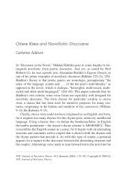 Pdf Ottava Rima And Novelistic Discourse