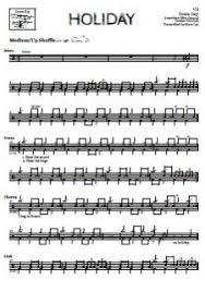 Holiday Green Day Drum Sheet Music Onlinedrummer Com Drum Sheet Music Sheet Music Drums Sheet