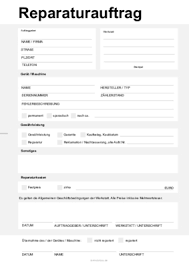 Werkstattauftrag vordruck / download archiv • verträge (kostenlos) » dokumente & vorlagen : Reparaturauftrag Fur Gerate Und Maschinen Pdf Vorlage Zum Ausdrucken