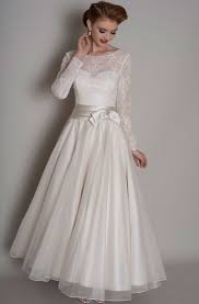 Finally, lace long sleeves can embellish and elevate just about any wedding dress in unexpected ways for an. Lace Tea Length Wedding Dress Mid Length Wedding Dresses Dorris Wedding