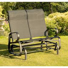 Suntime Havana Twin Seat Glider Chair In Black Outdoor Glider Outdoor Glider Chair Outdoor