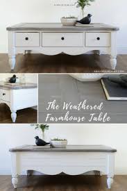 The Shiplap Coffee Table With A Painted Weathered Wood Top Painted Living Room Furniture Painted Coffee Tables Furniture Makeover