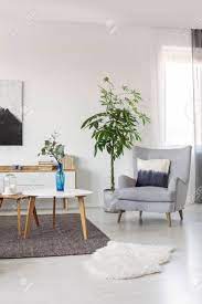 Check spelling or type a new query. Flowers On Wooden Coffee Table In Fashionable Living Room Interior With Scandinavian Design Stock Photo Picture And Royalty Free Image Image 130625166
