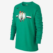 Boston Celtics Nike Dri Fit Logo Older Kids Long Sleeve Nba T Shirt