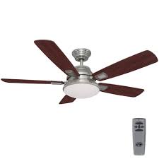 Hampton Bay Latham 52 In Led Indoor Brushed Nickel Ceiling Fan With Light Kit And Remote Control Brushed Nickel Ceiling Fan Ceiling Fan Bronze Ceiling Fan