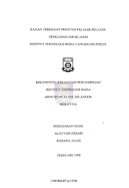 Menyediakan peluang pendidikan kepada semua bumiputera yang berkelayakkan untuk meningkatkan pengetahuan, pencapaian akademik dan ined kini menguruskan empat (4) program pembelajaran secara serentak iaitu pembelajaran jarak jauh (pjj), pengajian luar kampus (pplk) pendidikan. Pdf Kajian Terhadap Prestasi Pelajar Pelajar Pengajian Jarak Jauh Institut Teknologi Mara Cawangan Perlis Alauyah Johari Academia Edu