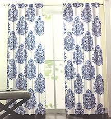 blue and white curtains