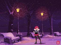 Pixel Art Practice Alice In A Winter Park By Ioruko Pixel Art Games Anime Pixel Art Pixel Art Tutorial