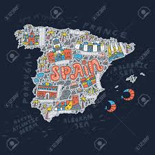 Get directions, maps, and traffic for barcelona, catalunya. Vector Illustration Of The Cartoon Spain Map With The Architecture Royalty Free Cliparts Vectors And Stock Illustration Image 82805720