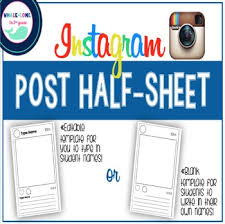 If you don't have any photos, then try searching for websites that offer free photos. Editable Instagram Template Worksheets Teaching Resources Tpt