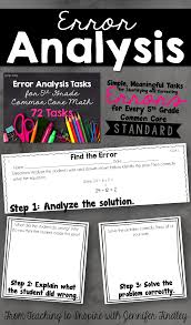 Higher Order Thinking Math Error Analysis Tasks That Are Common Core Aligned 72 Tasks That Align Error Analysis Math Error Analysis Higher Order Thinking Math