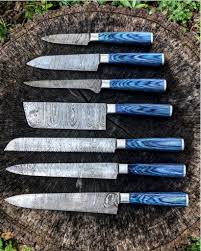 Damascus Steel Chef Kitchen Knife Set With Leather Carry Bag Damascus Steel Kitchen Knives Kitchen Knives Knife Set Kitchen