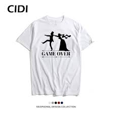 Movie parody t shirt game over man slogan skull predators nerd geek spacenajlepszy sprzedawca. Wedding Game Over Bride Groom T Shirt Bachelor Bachelorette Party O Neck Short Sleeve Fashion Cool Confortable Men S Tshirt Men Tshirt Fashion Tshirttshirt Fashion Aliexpress