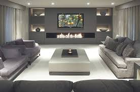 Modern Living Room Lounge Design Ideas With Long Fire Place On Cabinet Tv Design With Simple Ceiling Gypsum And A Trendy Living Rooms House Interior Home Decor