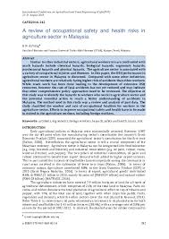The malaysian tropical climate is very favorable for the production of various exotic fruits and vegetables, especially since peninsular malaysia seldom experiences hurricanes or droughts. Pdf A Review Of Occupational Safety And Health Risks In Agriculture Production Sector In Malaysia Hui Nee Au Yong Academia Edu