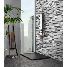 • #hashtagdecor later modern modular bathroom design ideas 2020, small bathroom floor tiles, modern bathroom wall tile design ideas. Marmi Grey Mix 16cm X 40cm Wall Tile