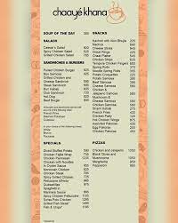 Chaaye Khana Menu In Islamabad Rated 4 Jan 2022