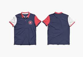 Polo Shirt Psd Mockup Kemeja Kaos Polo Biru Dongker