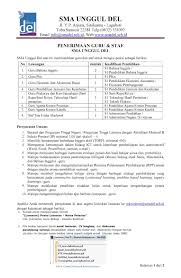 Jenis ijazahnya juga dibedakan antara sma smk dengan kurikulum ktsp maupun kk 13. Penerimaan Guru Dan Staf Sma Unggul Del April 2020 Idn Paperplane