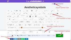 Copy more than 1000+ aesthetics symbols & paste them on your social media bio or chats. Aesthetic Symbols ðððð ð«ð¶ððð ð®ððð·ððð