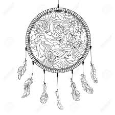Traumfanger Gefieder Tattoo Kunst Mystisches Symbol Abstrakte Federn Drucke Fur Polygraphie Und Textilien Indianer Symbol Design Fur Spirituelle Entspannung Fur Erwachsene Zen Kunst Dekorativer Stil Lizenzfrei Nutzbare Vektorgrafiken Clip