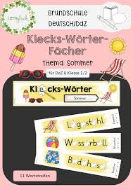 Klecks Worter Facher Sommer Unterrichtsmaterial In Den Fachern Daz Daf Deutsch In 2020 Worter Unterrichtsmaterial Daf