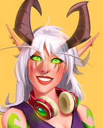 Commission) I did it for a World of Warcraft Player. Millianah is blood elf  and DH. She's cute, friendly and I wanted to bring that to your favorite  character in a relaxed