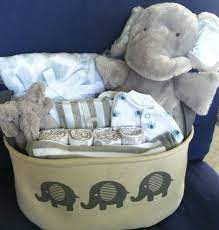 5 out of 5 stars. Baby Boy Elephant Basket Cute Baby Shower Gift Gray Neutral Baby Shower Gifts For Boys Baby Boy Shower Gifts Basket Baby Boy Shower