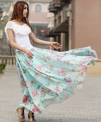 #floral pattern shirt #floral pattern #pattern #flowers #nature #wallpaper #fiori #fiore #stampa #botanical #botanica. Pin By Nesma Zayed On Women Fashion Style S Blue Floral Print Skirt Printed Skirts Long Skirt Summer