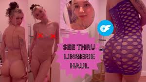 Lingerie Try On Haul With Nipple Out Fishnet Finish - YTboob