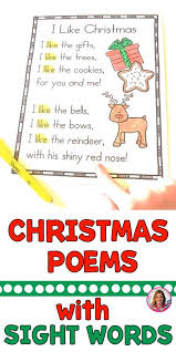 Christmas Poems For Shared Reading 14 Christmas Sight Word Poems Christmas Poems Kids Poems Sight Words
