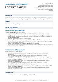Our algorithm helps isolate phrases and patterns to identify the most frequently recurring and reused keywords from each data source, while correcting for uncommon and outlier results. Construction Office Manager Resume Samples Qwikresume