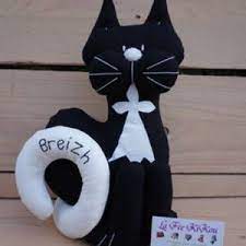 Chat Deco Coton Theme Bretagne Noir Et Blanc Brode Breizh 10 Ans De Mariage Theme Neko