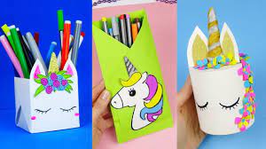 9 De Bricolaje Unicornio Material Escolar De Unicornio Artesanias Youtube Kawaii School Supplies Diy Crafts Diy School Supplies
