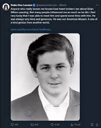 John Lennon's son pays 'heartbroken' tribute to Beach Boys legend Brian  Wilson