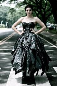 Trash Bag Dress Recycled Dress Upcycled Fashion Trash Bag Dress