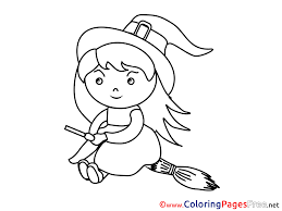 Halloween sure does have a lot of things! Little Witch Kids Halloween Coloring Pages
