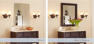 Add A Frame To The Mirror While It S On The Wall Easy Affordable Diy With Big Results Mirror Frames For M Mirror Frames Mirror Frame Diy Mirror Frame Kits
