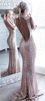 Black And Rose Gold Ball Gown Rose Gold Sequin Open Back Maxi Ballkjoler Brudepikekjoler Brudepike