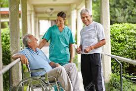 Prep for a quiz or learn for fun! Two Happy Senior People Taking To A Nurse In A Nursing Home Stock Photo Picture And Royalty Free Image Image 17660204