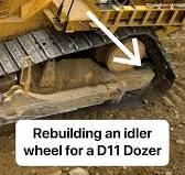 In our undercarriage shop, we take old parts and make them new again. When we rebuild idler wheels for the undercarriage of a D11 Dozer, it gets new metal, new internal parts and bearings, new seals, ...