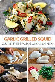 Grilled Squid With Garlic Chili Parsley Recipe Squid Recipes Grilled Squid Recipes