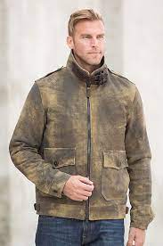 Built For Warmth And Endurance Our Warm Sheepskin Leather Bomber Captures The Spirit Of Exploration In Its Distre In 2021 Leather Bomber Jackets Leather Bomber Jacket