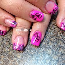 Muddy Girl Pink Camo French Tip Nails With Browning Symbol Deer Antler Nail Art Pink Camo Nails Camo Nails French Tip Nail Designs