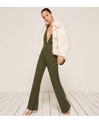 Reformation Synthetic Vice Jumpsuit In Army Green Lyst